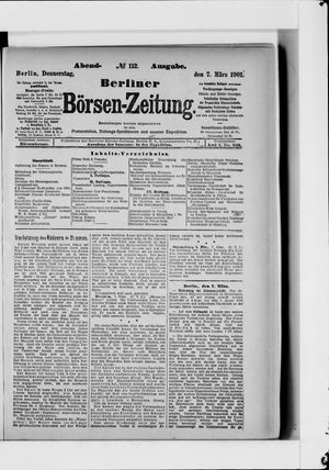 Berliner Börsen-Zeitung vom 07.03.1901