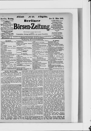 Berliner Börsen-Zeitung vom 11.03.1901