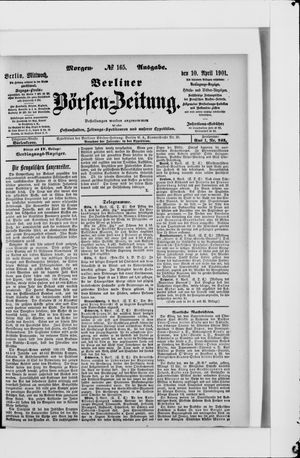 Berliner Börsen-Zeitung vom 10.04.1901