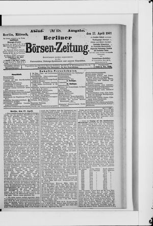 Berliner Börsen-Zeitung vom 17.04.1901