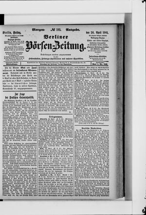 Berliner Börsen-Zeitung vom 26.04.1901