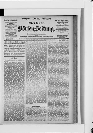 Berliner Börsen-Zeitung vom 27.04.1901
