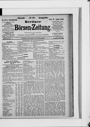 Berliner Börsen-Zeitung on Apr 27, 1901