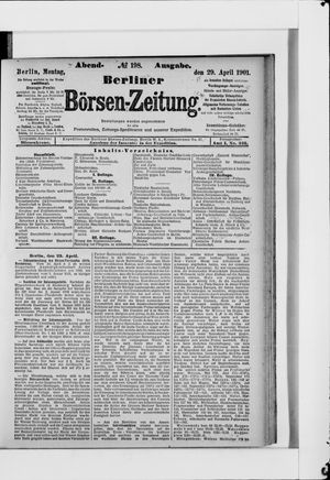 Berliner Börsen-Zeitung vom 29.04.1901
