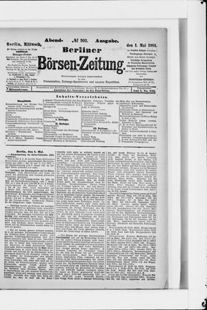 Berliner Börsen-Zeitung vom 01.05.1901