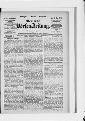 Berliner Börsen-Zeitung vom 04.05.1901