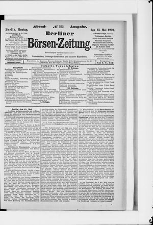 Berliner Börsen-Zeitung vom 13.05.1901