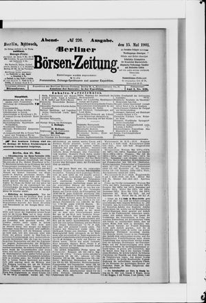 Berliner Börsen-Zeitung vom 15.05.1901
