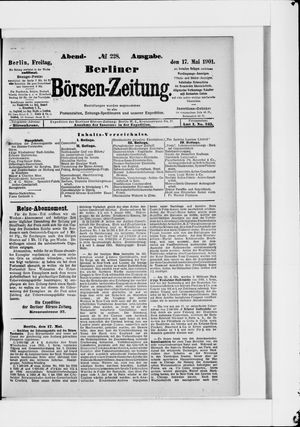 Berliner Börsen-Zeitung vom 17.05.1901