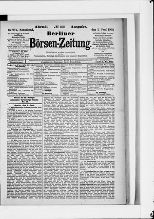 Berliner Börsen-Zeitung vom 01.06.1901