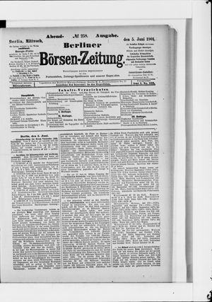 Berliner Börsen-Zeitung vom 05.06.1901