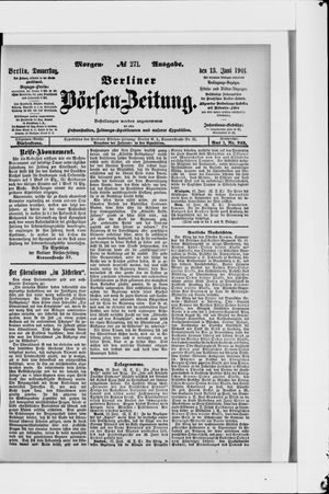 Berliner Börsen-Zeitung vom 13.06.1901