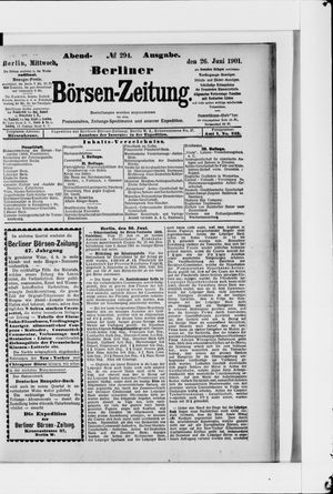 Berliner Börsen-Zeitung vom 26.06.1901