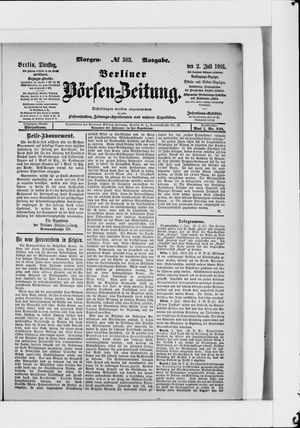 Berliner Börsen-Zeitung vom 02.07.1901