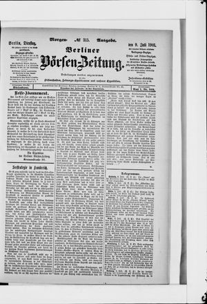 Berliner Börsen-Zeitung on Jul 9, 1901