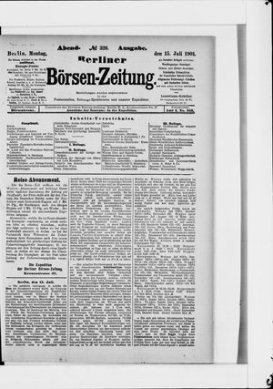Berliner Börsen-Zeitung on Jul 15, 1901