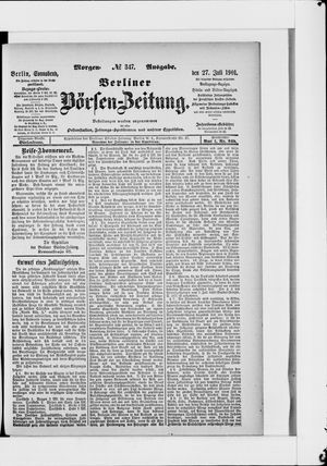 Berliner Börsen-Zeitung vom 27.07.1901