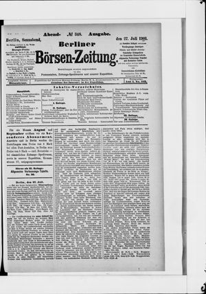 Berliner Börsen-Zeitung vom 27.07.1901