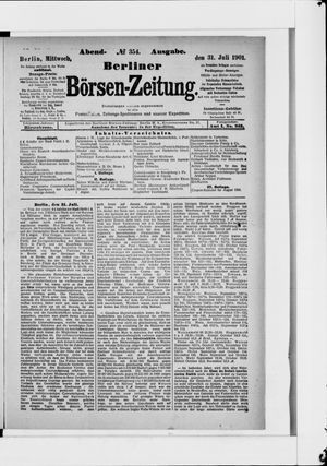 Berliner Börsen-Zeitung vom 31.07.1901