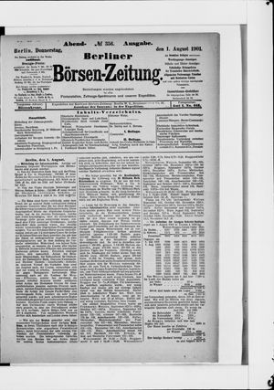 Berliner Börsen-Zeitung on Aug 1, 1901