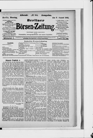 Berliner Börsen-Zeitung vom 06.08.1901