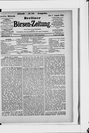 Berliner Börsen-Zeitung vom 07.08.1901