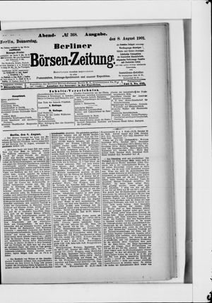 Berliner Börsen-Zeitung vom 08.08.1901