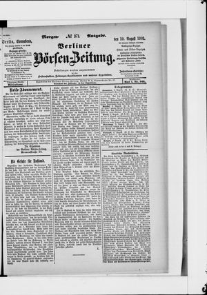 Berliner Börsen-Zeitung vom 10.08.1901