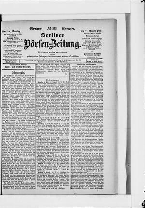 Berliner Börsen-Zeitung vom 11.08.1901