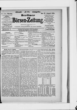 Berliner Börsen-Zeitung vom 12.08.1901