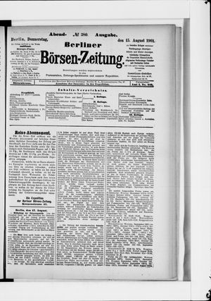 Berliner Börsen-Zeitung vom 15.08.1901