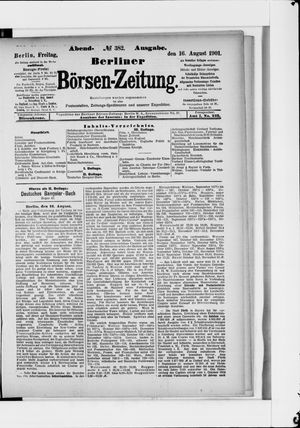 Berliner Börsen-Zeitung vom 16.08.1901