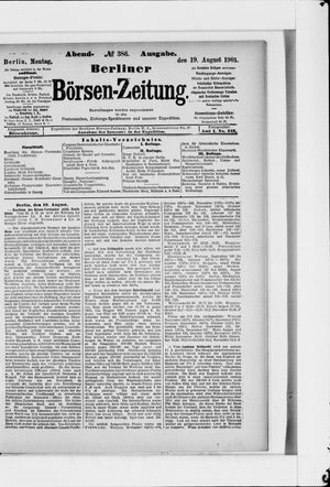 Berliner Börsen-Zeitung vom 19.08.1901