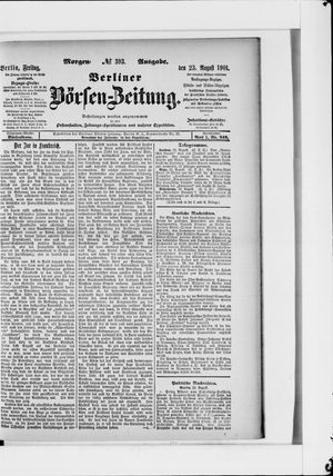 Berliner Börsen-Zeitung vom 23.08.1901