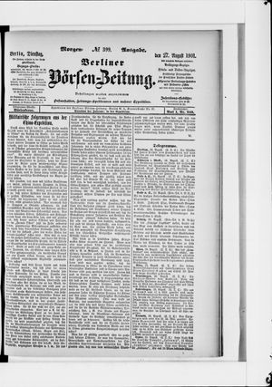 Berliner Börsen-Zeitung vom 27.08.1901