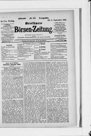 Berliner Börsen-Zeitung vom 06.09.1901