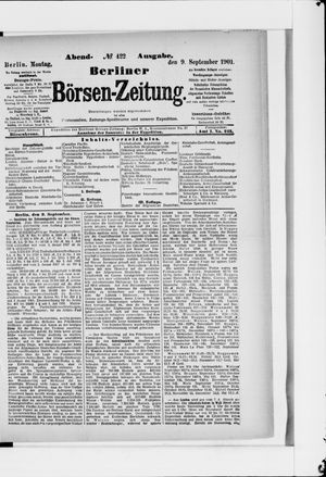 Berliner Börsen-Zeitung vom 09.09.1901
