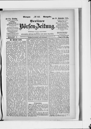 Berliner Börsen-Zeitung vom 10.09.1901