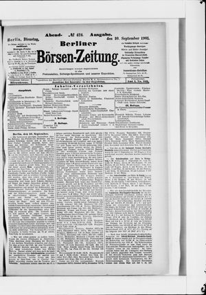 Berliner Börsen-Zeitung vom 10.09.1901