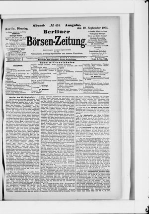 Berliner Börsen-Zeitung vom 10.09.1901