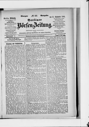 Berliner Börsen-Zeitung vom 11.09.1901