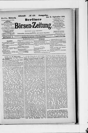 Berliner Börsen-Zeitung vom 11.09.1901