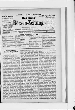 Berliner Börsen-Zeitung vom 13.09.1901