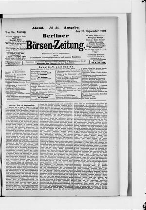 Berliner Börsen-Zeitung on Sep 16, 1901
