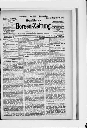 Berliner Börsen-Zeitung vom 17.09.1901