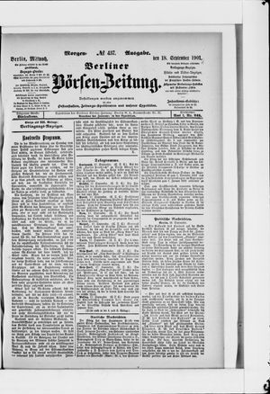 Berliner Börsen-Zeitung vom 18.09.1901