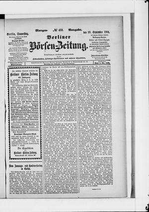 Berliner Börsen-Zeitung vom 19.09.1901