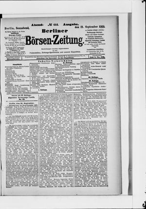 Berliner Börsen-Zeitung vom 21.09.1901