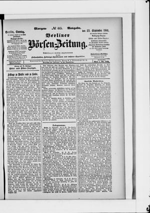 Berliner Börsen-Zeitung on Sep 22, 1901