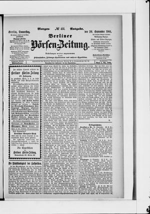 Berliner Börsen-Zeitung vom 26.09.1901